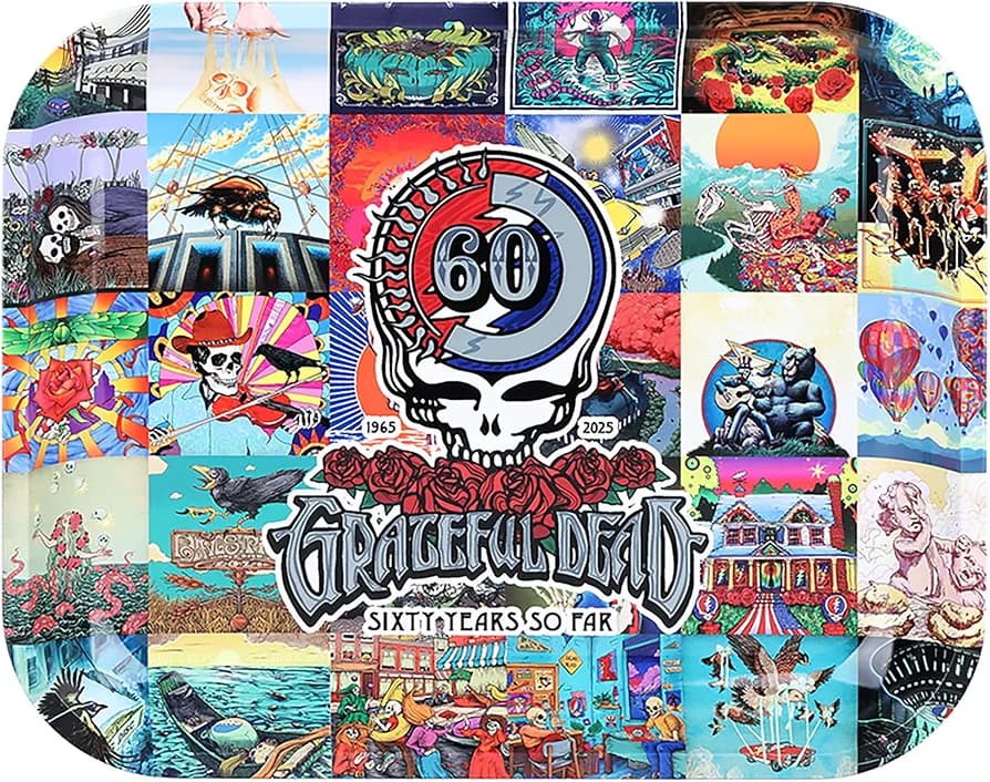 The Grateful Dead x Pulsar Large Metal Rolling Tray 13"x11" / 60th Anniversary