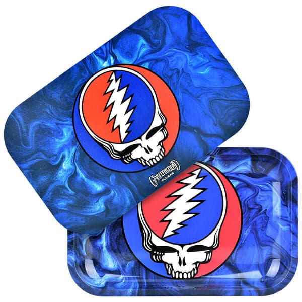 Grateful Dead x Pulsar Mini Metal Rolling Tray 7"x5.5" / Steal Your Face Swirls