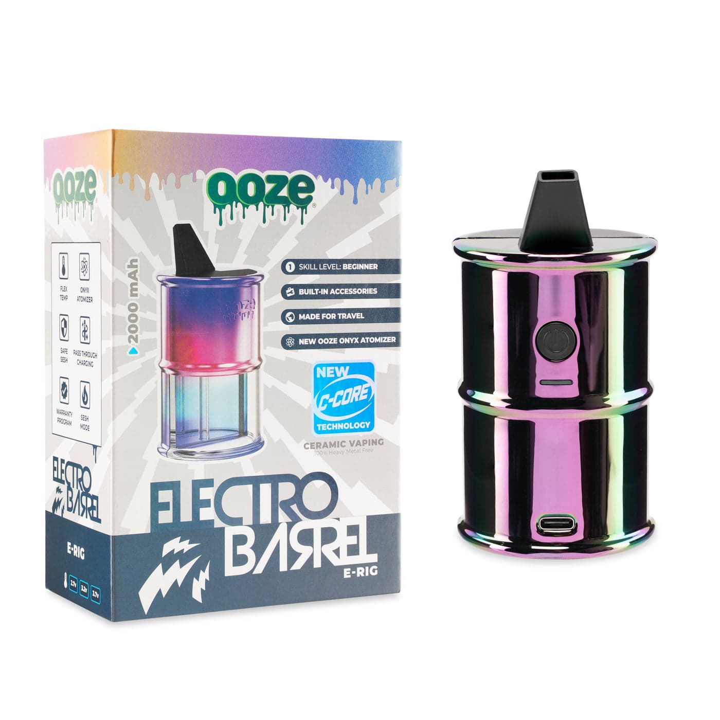 Ooze Electro Barrel Electric Dab Rig | 2000mAh / Rainbow