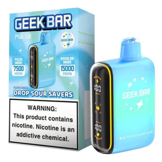 Geek Bar Pulse 15,000 Puffs 50mg 16mL Disposables w/ Dual Heating Modes / Drop Sour Savers