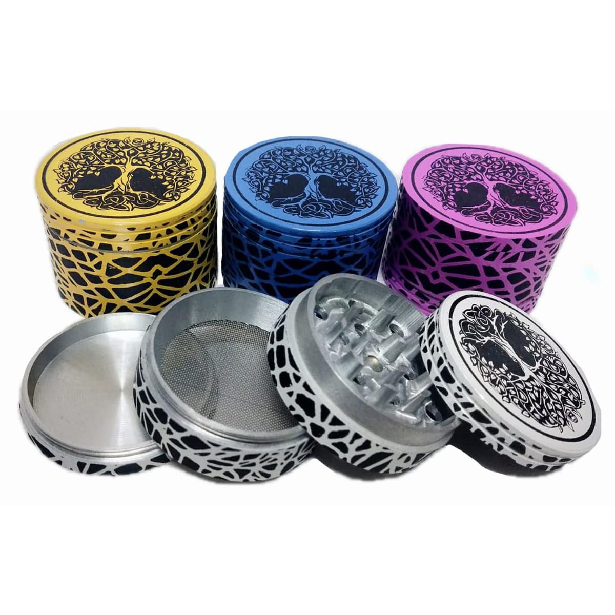 Assorted 4 piece grinder / 50mm Alein Print