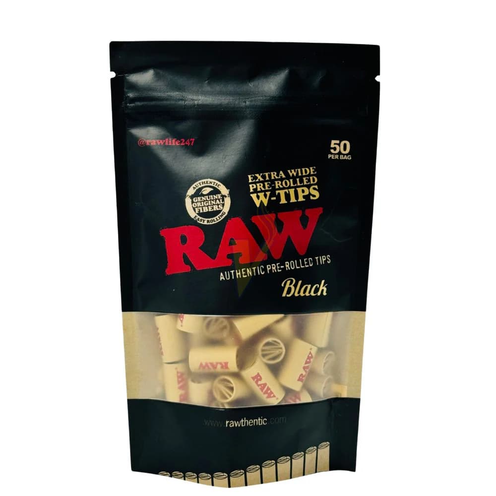 Raw Tips / Wide Tips Black 50 Ct Bag