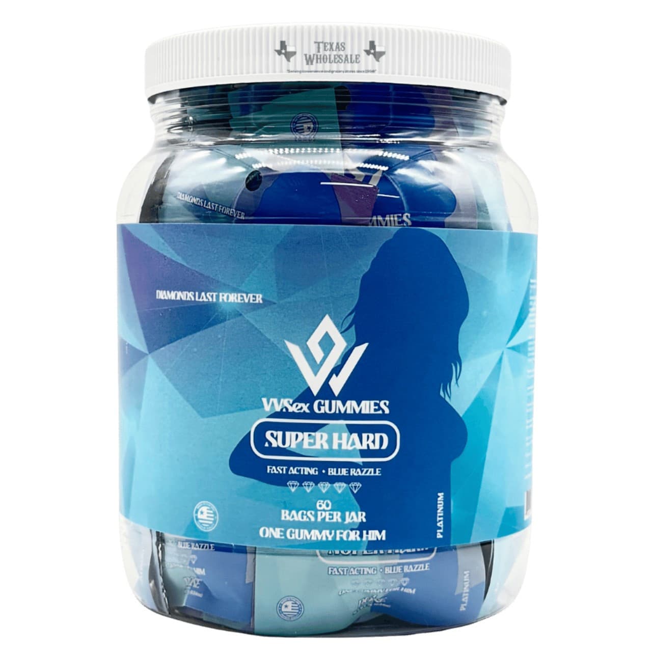 VVSex Sexual Enhancement Gummies Jar / Blue Razzle Super Hard Male