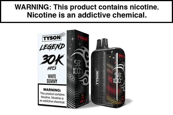 Tyson Legend Vape 30k Puffs / White Gummy
