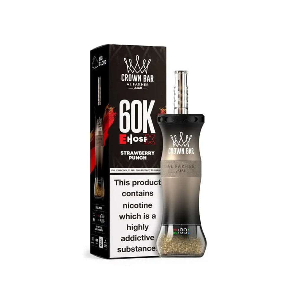 Crown Bar By Al Fakher E- Hosex  5% Disposable  250ml 60K Puffs / Strawberry Punch