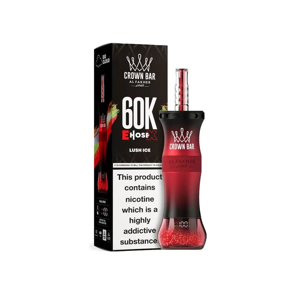 Crown Bar By Al Fakher E- Hosex  5% Disposable  250ml 60K Puffs / Lush Ice