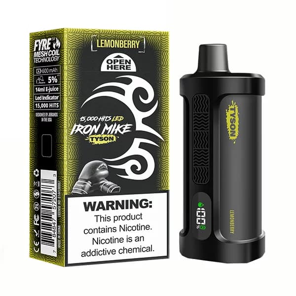 IRON MIKE Tyson 15K Puffs 50mg 14ml Disposables / Lemon Berry