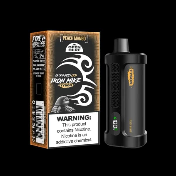 IRON MIKE Tyson 15K Puffs 50mg 14ml Disposables / Peach Mango