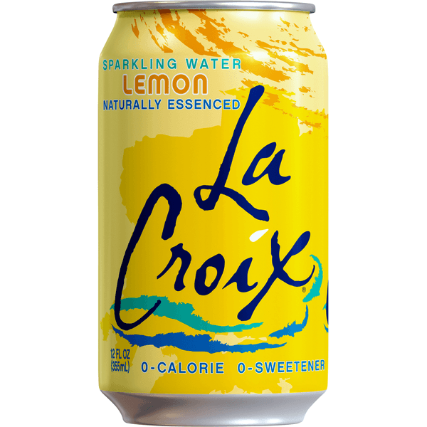 Sparkling Water Natural Essenced La Croix Cans / Lemon