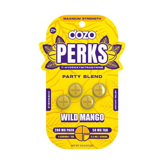 Dozo Perks 7-HYDROXYMITRAGYNINE 50mg Tablet 4Pk Blend / Grape Euphoria